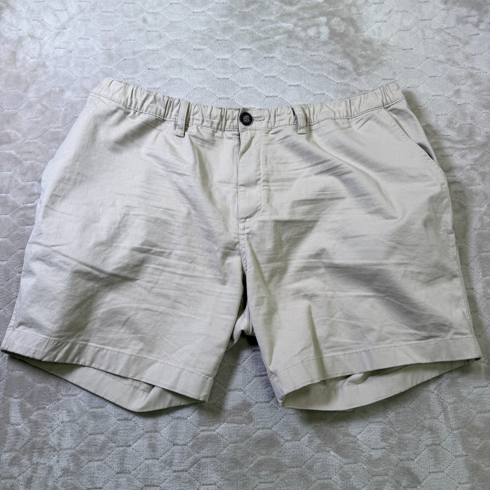 Chubbies Shorts Mens 2XL Khaki Brown 7" Boomshakalaka Elastic Waist Chino
